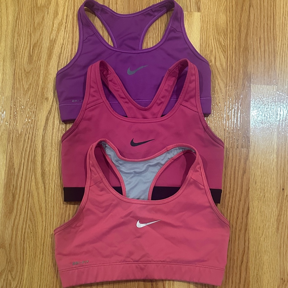 Nike Dri Fit Women's Sports Bra Trio - Purple and Pink Shades
